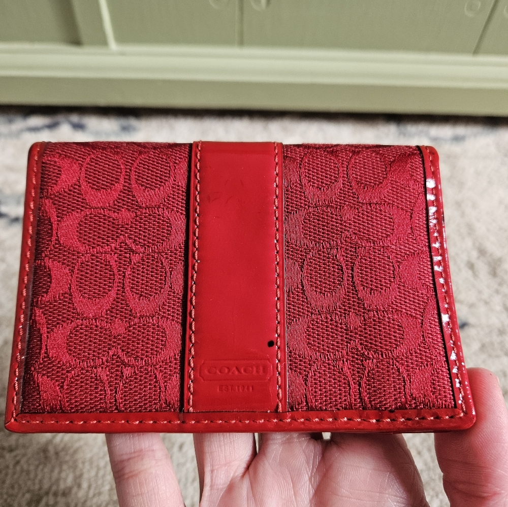 Coach Cherry Red Wallet Card Holder